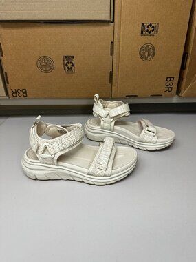 Vionic WMX Wanderer Sandals - tan with multicolor straps - size 6 wide